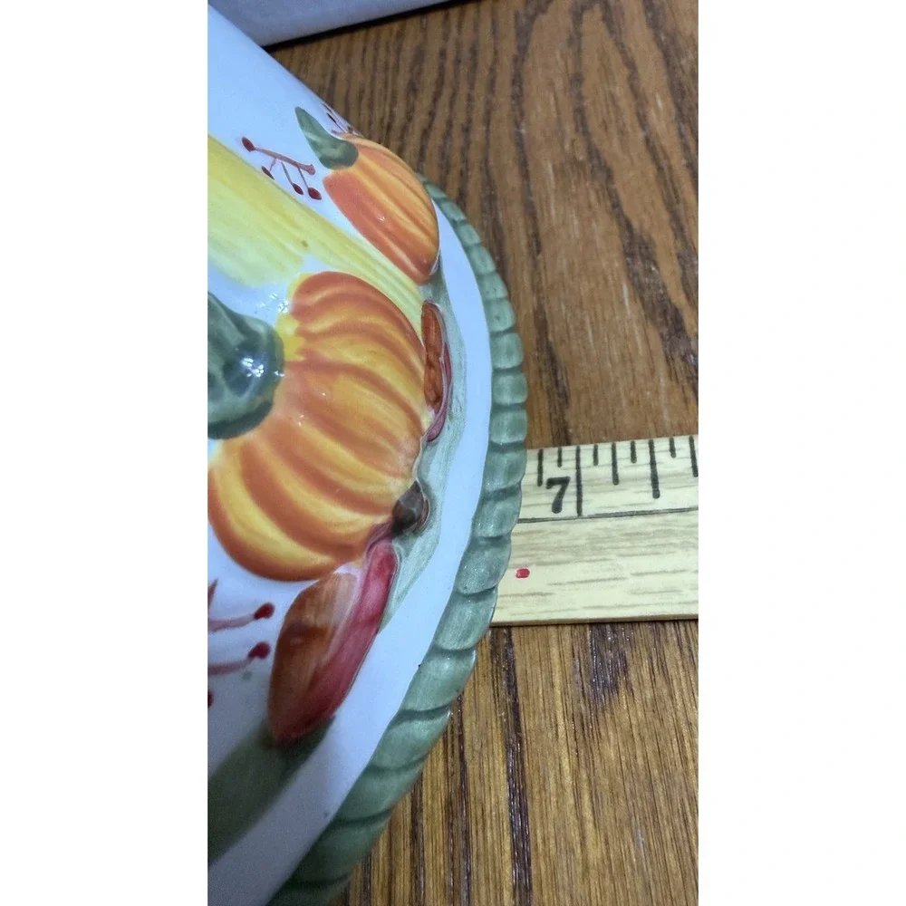 Candle Topper Shade Ceramic Fall Autumn Pumpkin Corn Stalk Home Or Office